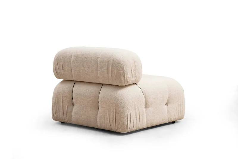 Belgin Bubblig Divansoffa 3-sits 288 cm med fasta armstöd och repdetaljer - Ljus / Beige - Möbler - Soffa - Divansoffor & schäslongsoffa