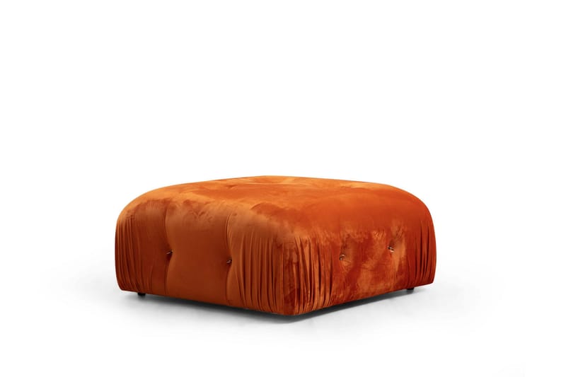 Belgin Bubblig Divansoffa 3-sits 288 cm med fasta armstöd och repdetaljer - Orange - Möbler - Soffa - Divansoffor & schäslongsoffa