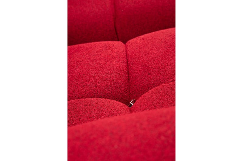 Belgin Bubblig Divansoffa 3-sits 288 cm med fasta armstöd och repdetaljer - Röd - Möbler - Soffa - Divansoffor & schäslongsoffa