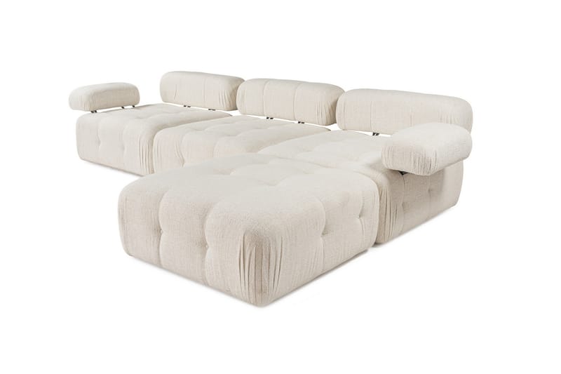 Belgin Bubblig Divansoffa 3-sits 315 cm med utfällbara armstöd och ryggstöd - Ljus / Beige - Möbler - Soffa - Divansoffor & schäslongsoffa