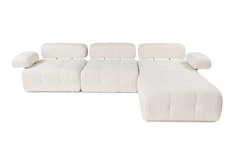 Belgin Bubblig Divansoffa 3-sits 315 cm med utfällbara armstöd och ryggstöd - Ljus / Beige - Möbler - Soffa - Divansoffor & schäslongsoffa
