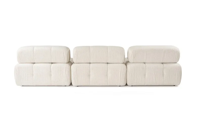 Belgin Bubblig Divansoffa 3-sits 315 cm med utfällbara armstöd och ryggstöd - Ljus / Beige - Möbler - Soffa - Modulsoffor - Komplett modulsoffa