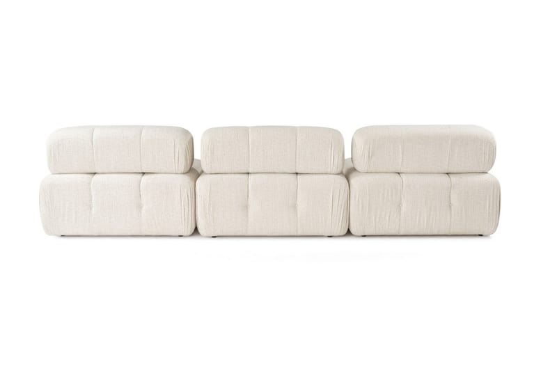 Belgin Bubblig Divansoffa 3-sits 315 cm med utfällbara armstöd och ryggstöd - Ljus / Beige - Möbler - Soffa - Modulsoffor - Komplett modulsoffa