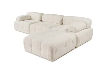 Belgin Bubblig Divansoffa 3-sits 315 cm med utfällbara armstöd och ryggstöd - Ljus / Beige - Möbler - Soffa - Modulsoffor - Komplett modulsoffa