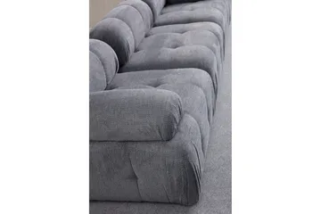 Belgin Bubblig Divansoffa 3-sits med fasta armstöd - Grå - Möbler - Soffa - Modulsoffor - Komplett modulsoffa