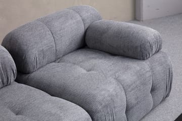 Belgin Bubblig Divansoffa 3-sits med fasta armstöd - Grå - Möbler - Soffa - Modulsoffor - Komplett modulsoffa