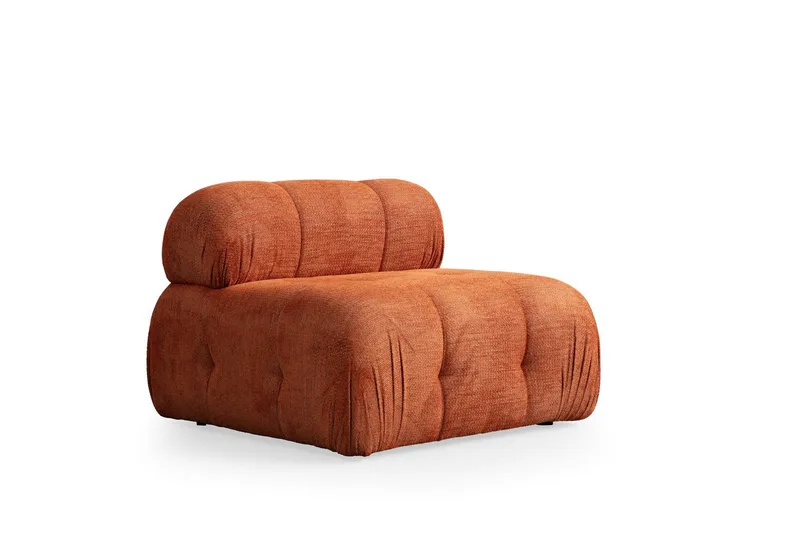 Belgin Bubblig Divansoffa 3-sits med fasta armstöd - Orange - Möbler - Soffa - Modulsoffor - Komplett modulsoffa