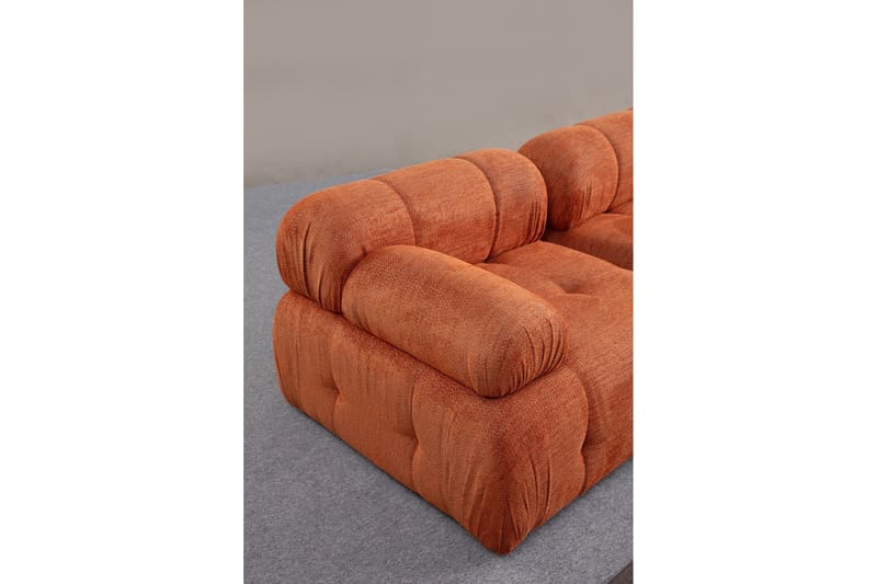Belgin Bubblig Divansoffa 3-sits med fasta armstöd - Orange - Möbler - Soffa - Modulsoffor - Komplett modulsoffa