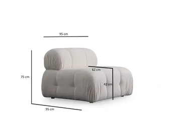 Belgin Bubblig Divansoffa 3-sits med fasta armstöd - Vit - Möbler - Soffa - Modulsoffor - Komplett modulsoffa