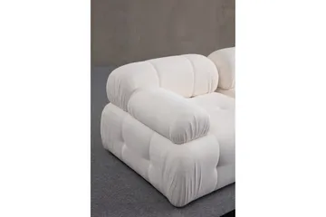 Belgin Bubblig Divansoffa 3-sits med fasta armstöd - Vit - Möbler - Soffa - Modulsoffor - Komplett modulsoffa