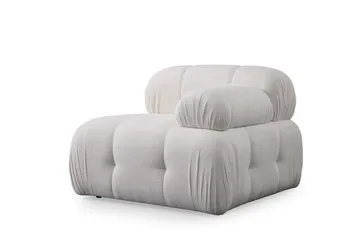 Belgin Bubblig Divansoffa 3-sits med fasta armstöd - Vit - Möbler - Soffa - Modulsoffor - Komplett modulsoffa