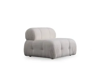Belgin Bubblig Divansoffa 3-sits med fasta armstöd - Vit - Möbler - Soffa - Modulsoffor - Komplett modulsoffa