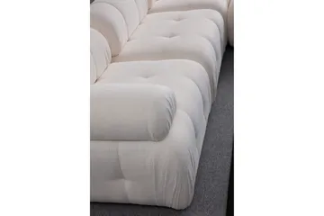 Belgin Bubblig Divansoffa 3-sits med fasta armstöd - Vit - Möbler - Soffa - Modulsoffor - Komplett modulsoffa