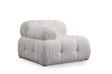 Belgin Bubblig Divansoffa 3-sits med fasta armstöd - Vit - Möbler - Soffa - Modulsoffor - Komplett modulsoffa