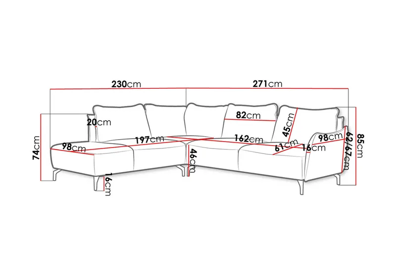 Bella 3-sits Hörnsoffa - Beige - Möbler - Soffa - Divansoffor & schäslongsoffa