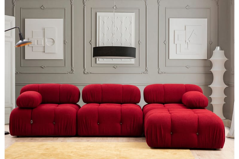 Bengul Divansoffa 3-sits - Röd - Divansoffor & schäslongsoffa - 3 sits soffa med divan
