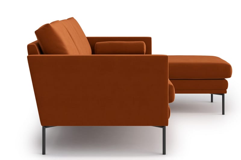 Blues 3-sits Divansoffa - Sammet/Orange/Brun - Divansoffor & schäslongsoffa - 3 sits soffa med divan