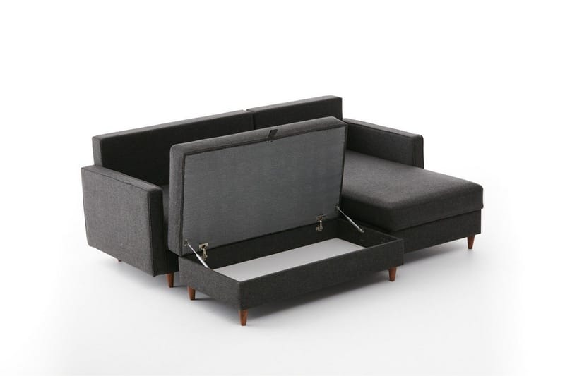 Braneles Soffa m. Divan 4-sits - Antracit - Möbler - Soffa - Divansoffor & schäslongsoffa