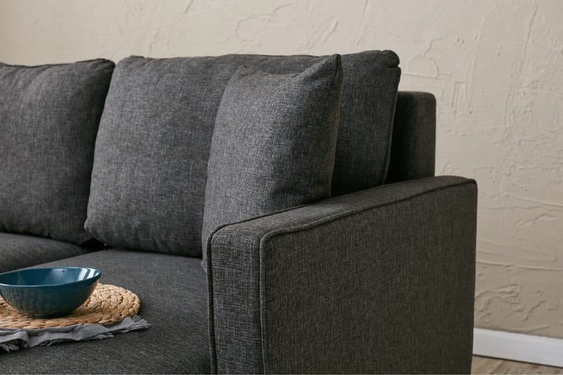 Braneles Soffa m. Divan 4-sits - Antracit - Möbler - Soffa - Divansoffor & schäslongsoffa