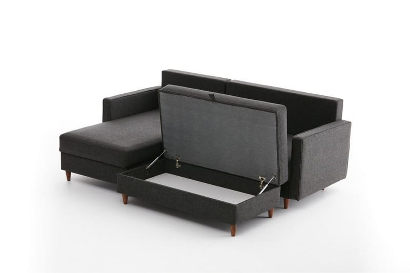 Braneles Soffa m. Divan 4-sits - Antracit - Möbler - Soffa - Divansoffor & schäslongsoffa