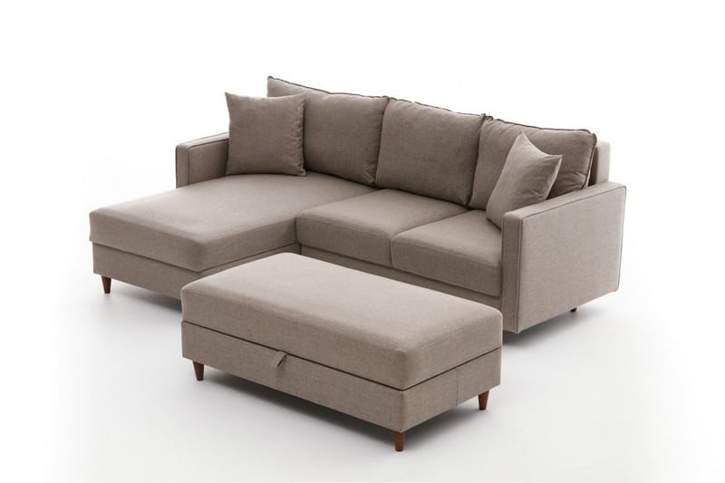 Braneles Soffa m. Divan 4-sits, Beige