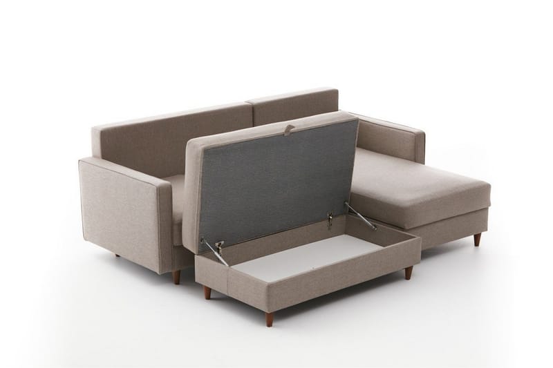 Braneles Soffa m. Divan 4-sits - Beige - Möbler - Soffa - Divansoffor & schäslongsoffa