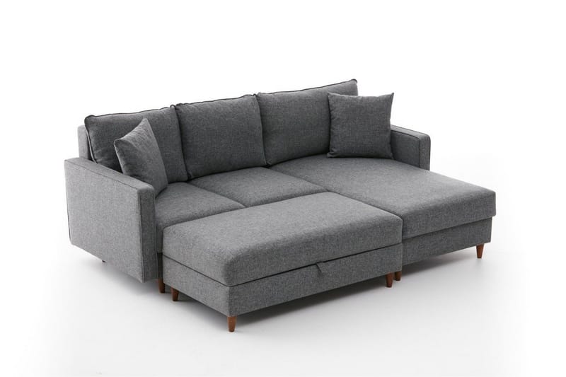 Braneles Soffa m. Divan 4-sits - Grå - Möbler - Soffa - Divansoffor & schäslongsoffa