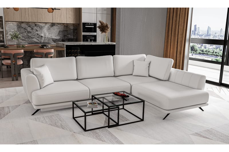 Buckmeier 3-sits Soffa med Schäslong Höger - Vit - Möbler - Soffa - Divansoffor & schäslongsoffa