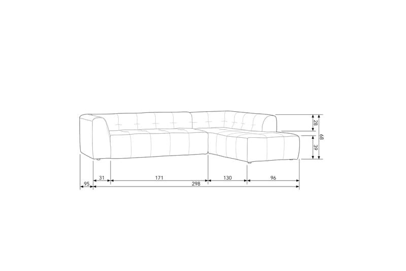 Byxelkroken 4-sits Soffa Höger - Sand - Divansoffor & schäslongsoffa - 4 sits soffa med divan