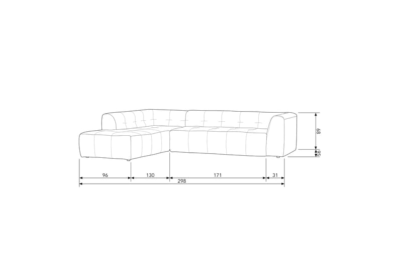 Byxelkroken 4-sits Soffa Vänster - Sand - Divansoffor & schäslongsoffa - 4 sits soffa med divan