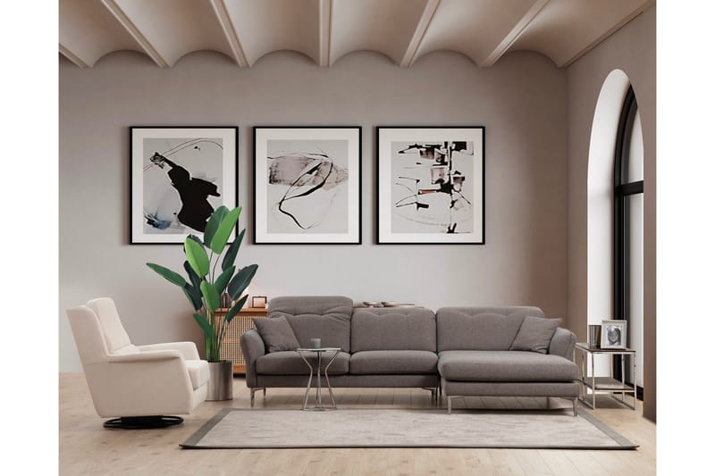 Chandara Soffa m. Divan 3-sits - Grå - Möbler - Soffa - Divansoffor & schäslongsoffa