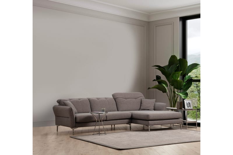 Chandara Soffa m. Divan 3-sits - Grå - Möbler - Soffa - Divansoffor & schäslongsoffa