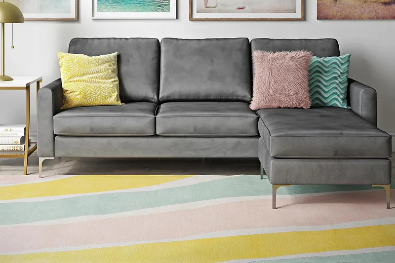 Chapman Divansoffa Grå/Sammet - Novogratz - Möbler - Soffa - Divansoffor & schäslongsoffa