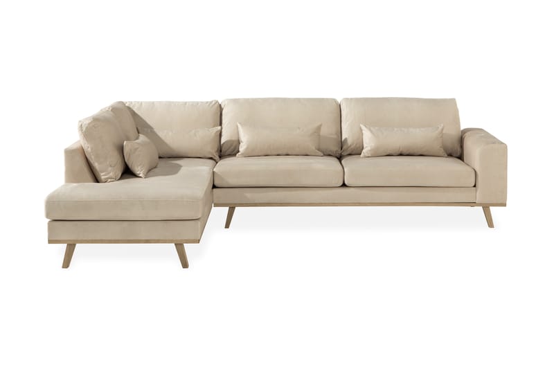 Copenhagen 2,5-sits Soffa Sammet - Beige - Divansoffor & schäslongsoffa - 4 sits soffa med divan - Sammetssoffa