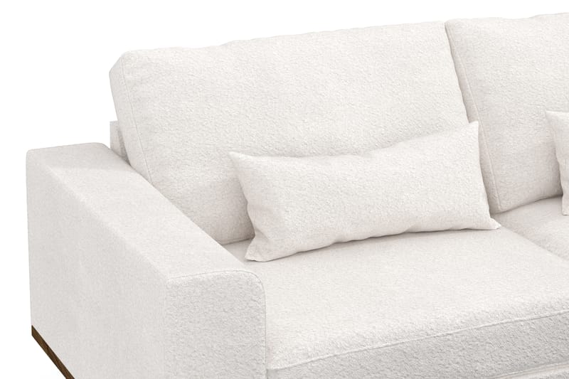 Copenhagen 4-sits Högervänd L-formad Divansoffa i Bouclé - Vit - Möbler - Soffa - Divansoffor & schäslongsoffa