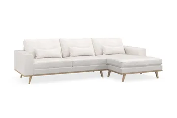 Copenhagen 4-sits Högervänd L-formad Divansoffa i Bouclé - Vit - Möbler - Soffa - Divansoffor & schäslongsoffa
