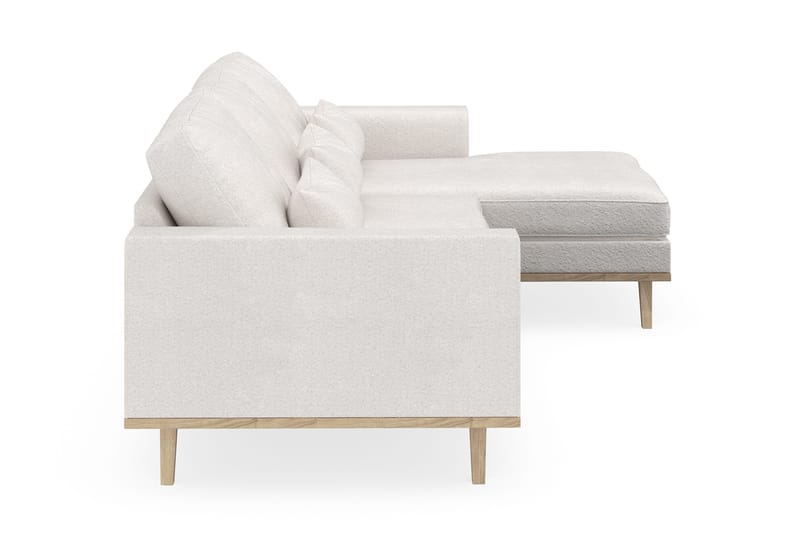 Copenhagen 4-sits Högervänd L-formad Divansoffa i Bouclé - Vit - Möbler - Soffa - Divansoffor & schäslongsoffa