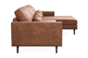 Copenhagen 4-sits Högervänd L-formad Divansoffa i Konstläder - Brun - Möbler - Soffa - Divansoffor & schäslongsoffa