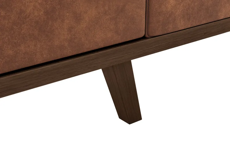 Copenhagen 4-sits Högervänd L-formad Divansoffa i Konstläder - Brun - Möbler - Soffa - Divansoffor & schäslongsoffa
