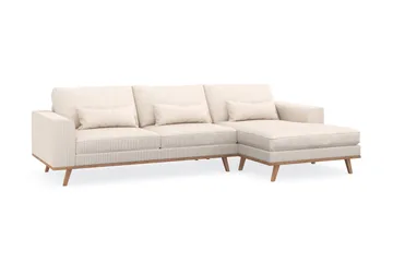 Copenhagen 4-sits Högervänd L-formad Divansoffa i Manchester - Beige - Möbler - Soffa - Divansoffor & schäslongsoffa