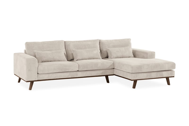 Copenhagen 4-sits Högervänd L-formad Divansoffa i Manchester - Beige - Möbler - Soffa - Divansoffor & schäslongsoffa