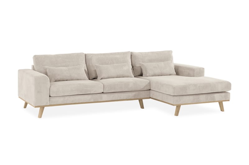 Copenhagen 4-sits Högervänd L-formad Divansoffa i Manchester - Beige - Möbler - Soffa - Divansoffor & schäslongsoffa