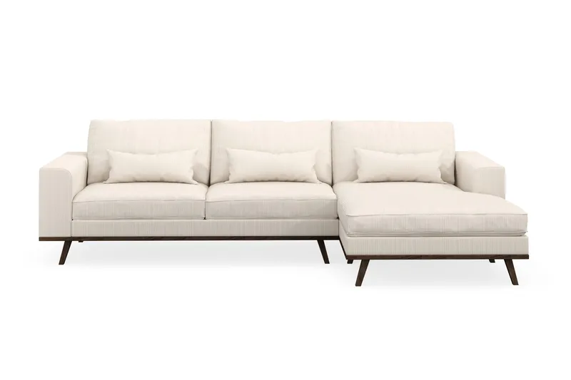 Copenhagen 4-sits Högervänd L-formad Divansoffa i Manchester - Beige - Möbler - Soffa - Divansoffor & schäslongsoffa