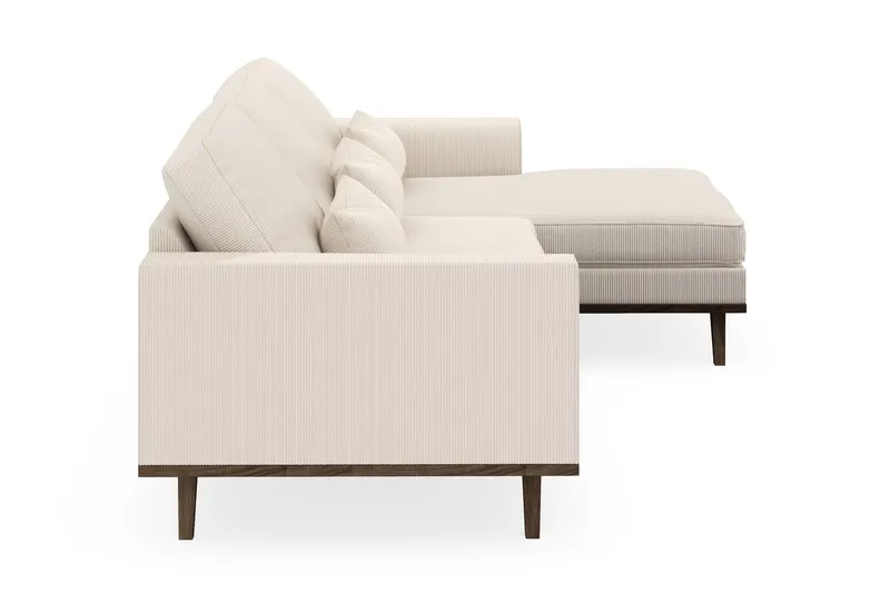 Copenhagen 4-sits Högervänd L-formad Divansoffa i Manchester - Beige - Möbler - Soffa - Divansoffor & schäslongsoffa