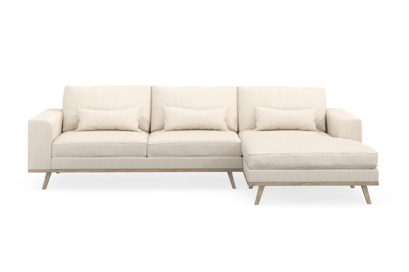 Copenhagen 4-sits Högervänd L-formad Divansoffa i Manchester - Beige - Möbler - Soffa - Divansoffor & schäslongsoffa