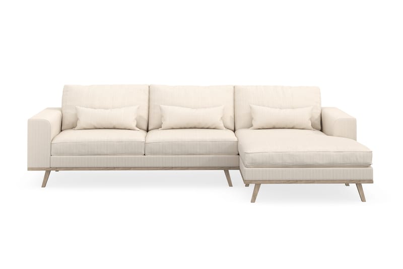 Copenhagen 4-sits Högervänd L-formad Divansoffa i Manchester - Beige - Möbler - Soffa - Divansoffor & schäslongsoffa