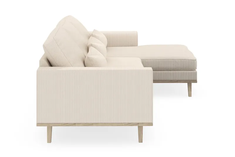 Copenhagen 4-sits Högervänd L-formad Divansoffa i Manchester - Beige - Möbler - Soffa - Divansoffor & schäslongsoffa