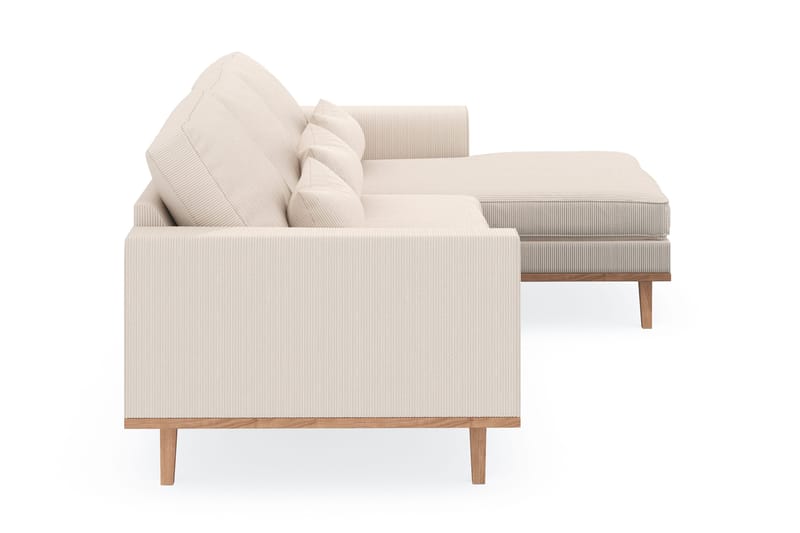 Copenhagen 4-sits Högervänd L-formad Divansoffa i Manchester - Beige - Möbler - Soffa - Divansoffor & schäslongsoffa