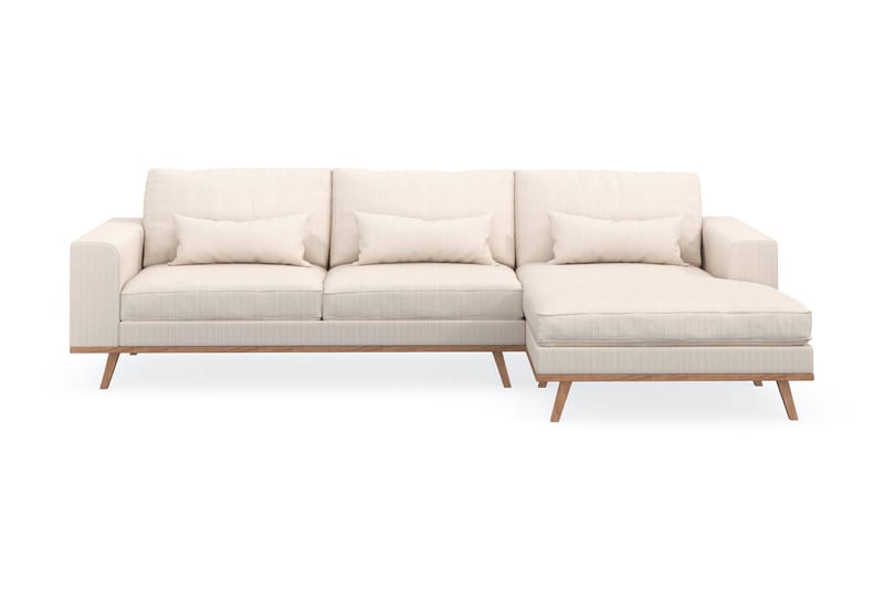 Copenhagen 4-sits Högervänd L-formad Divansoffa i Manchester - Beige - Möbler - Soffa - Divansoffor & schäslongsoffa