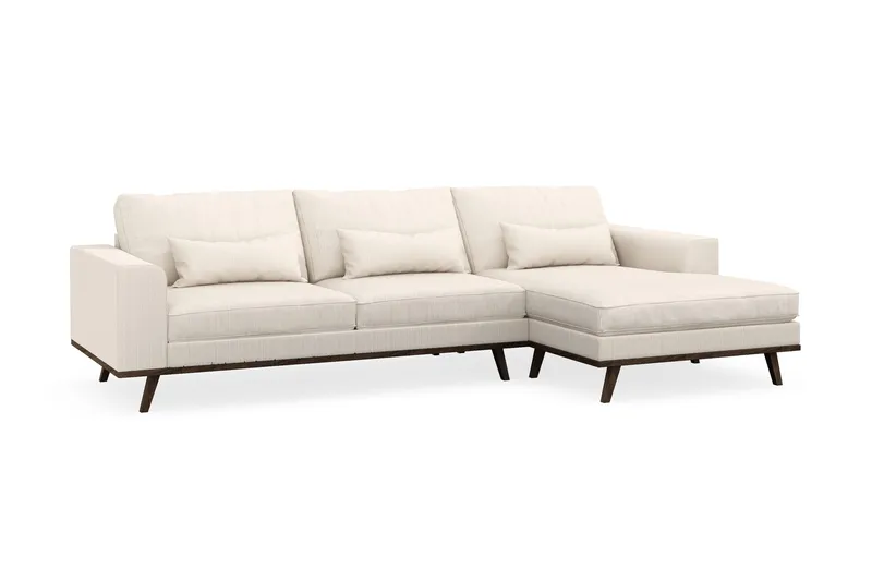 Copenhagen 4-sits Högervänd L-formad Divansoffa i Manchester - Beige - Möbler - Soffa - Divansoffor & schäslongsoffa